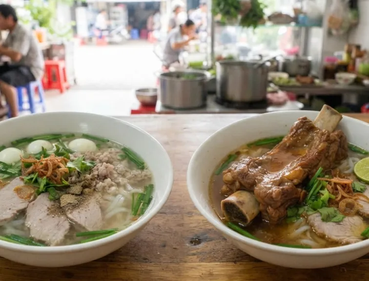 Hủ tiếu sườn chìa khác hủ tiếu thường ở phần topping và cách ăn thế nào?