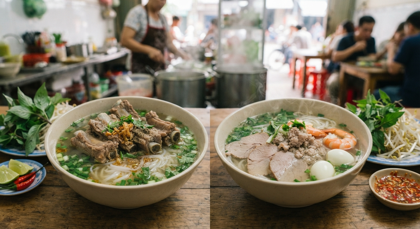 Sự Khác Biệt Chính Giữa Hủ Tiếu Sườn Chìa Và Hủ Tiếu Thường