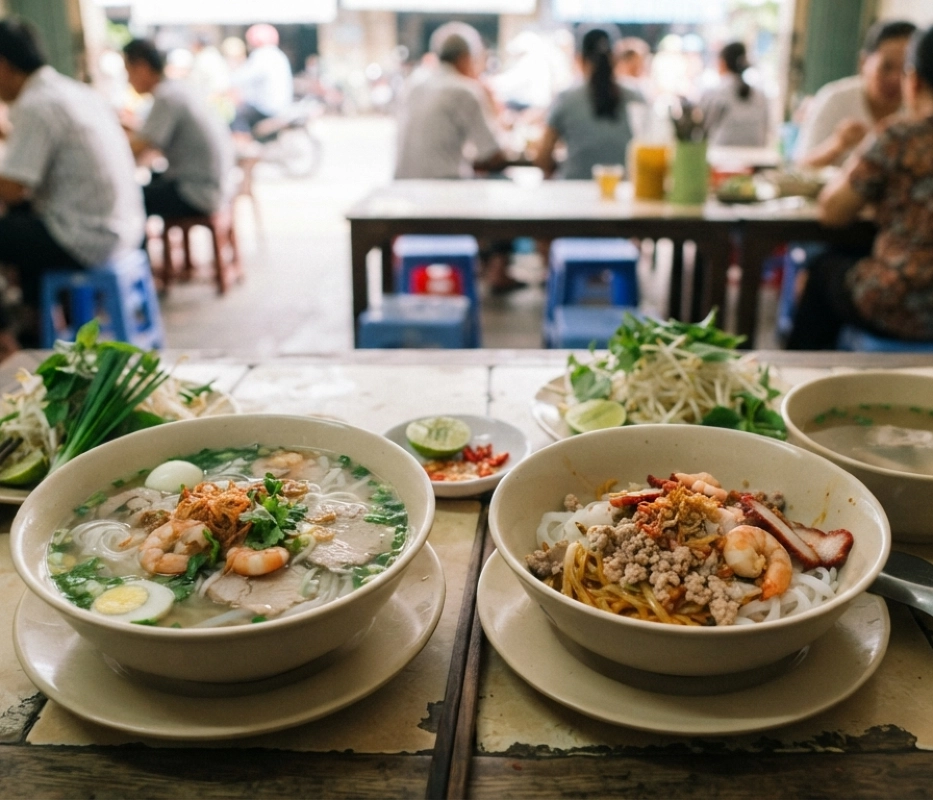 Lần đầu ăn hủ tiếu ở Bến Tre: nên gọi tô nước hay tô khô?